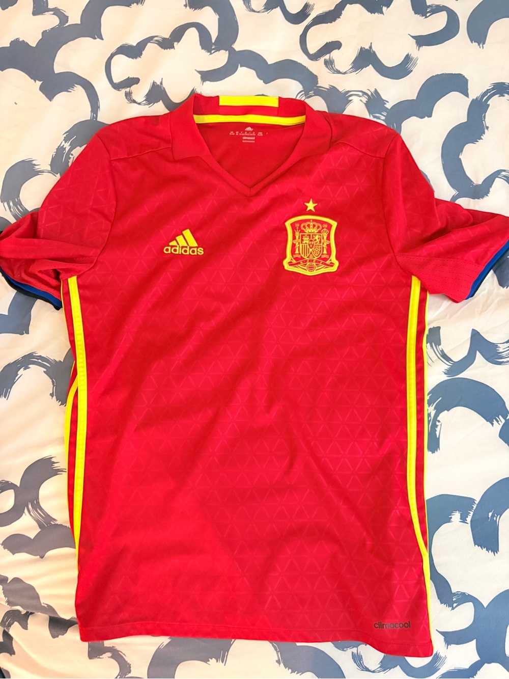 adidas Red & Yellow Spain Soccer Jersey (slim fit)